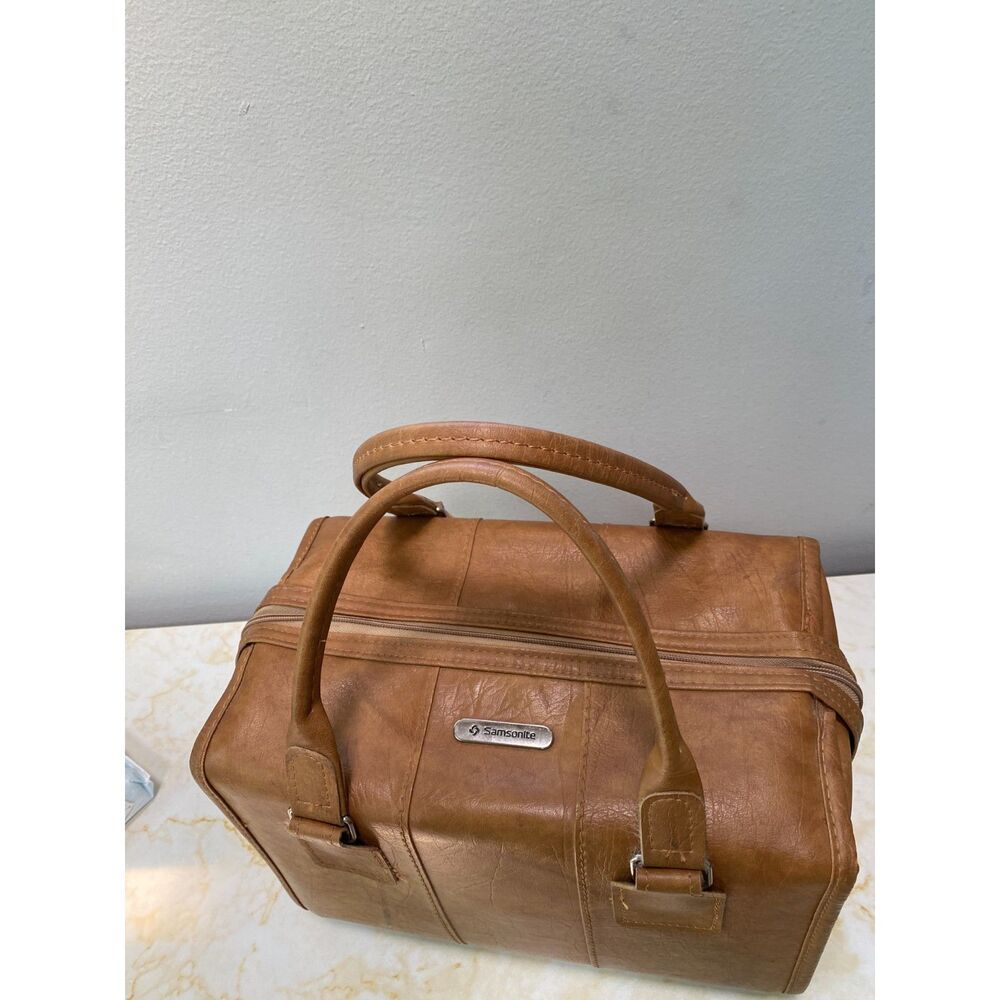 Vtg Samsonite Cordoba Brown Leather Carry On Bag Luggage Suitcase Carry On Pilot - Picture 3 of 13